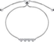 BLING JEWELRY CZ Heart Charm Bolo Bracelet