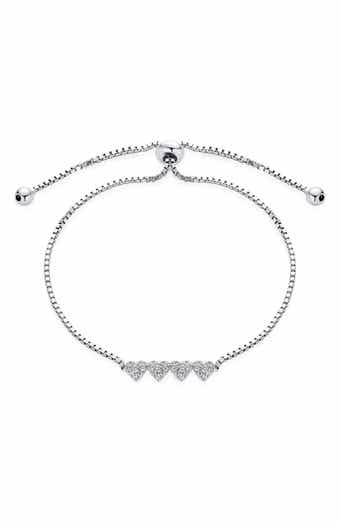 BLING JEWELRY CZ Heart Charm Bolo Bracelet