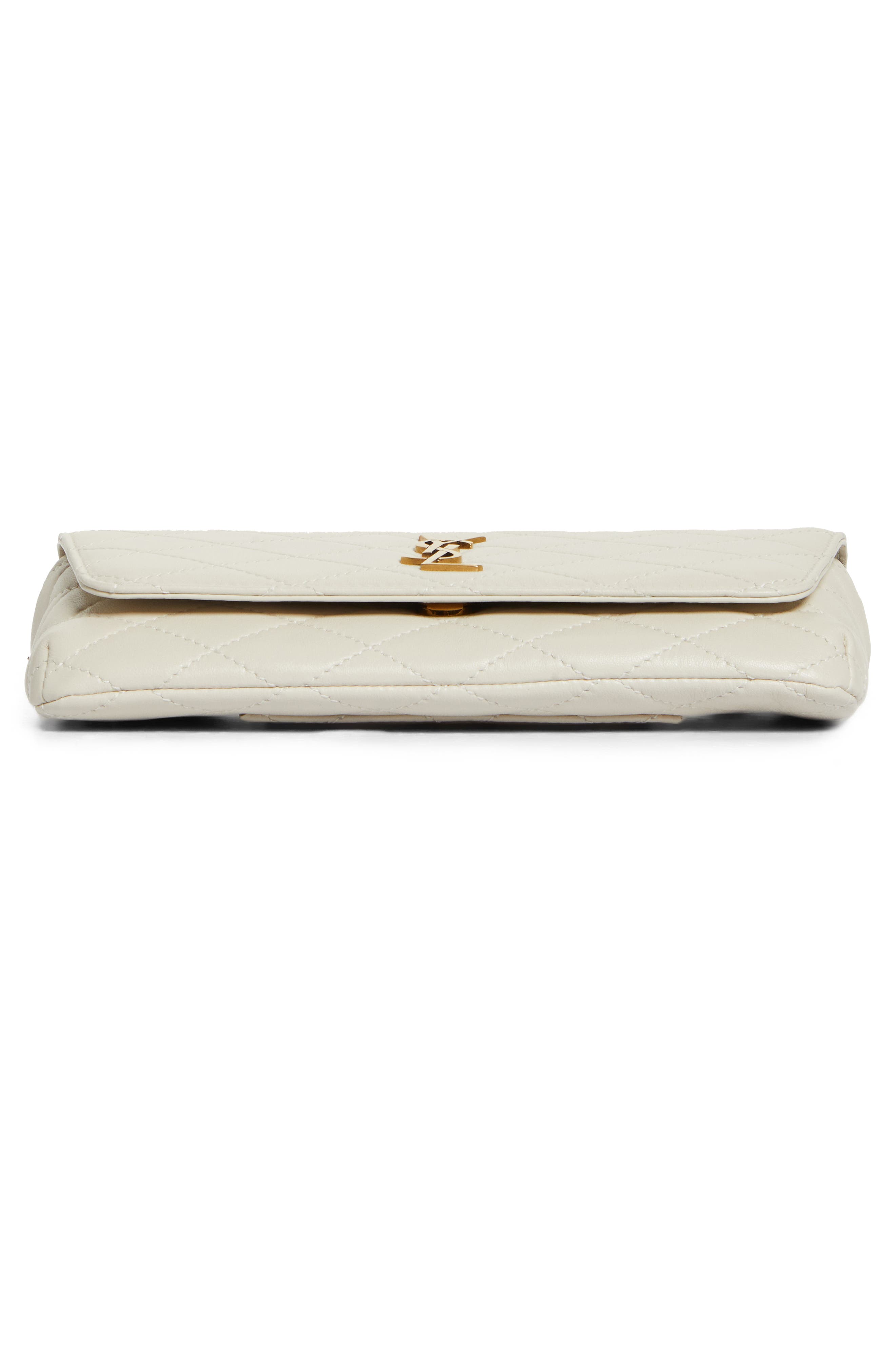 Gaby Quilted Leather Crossbody Phone Pouch, Alternate, color, BLANC VINTAGE