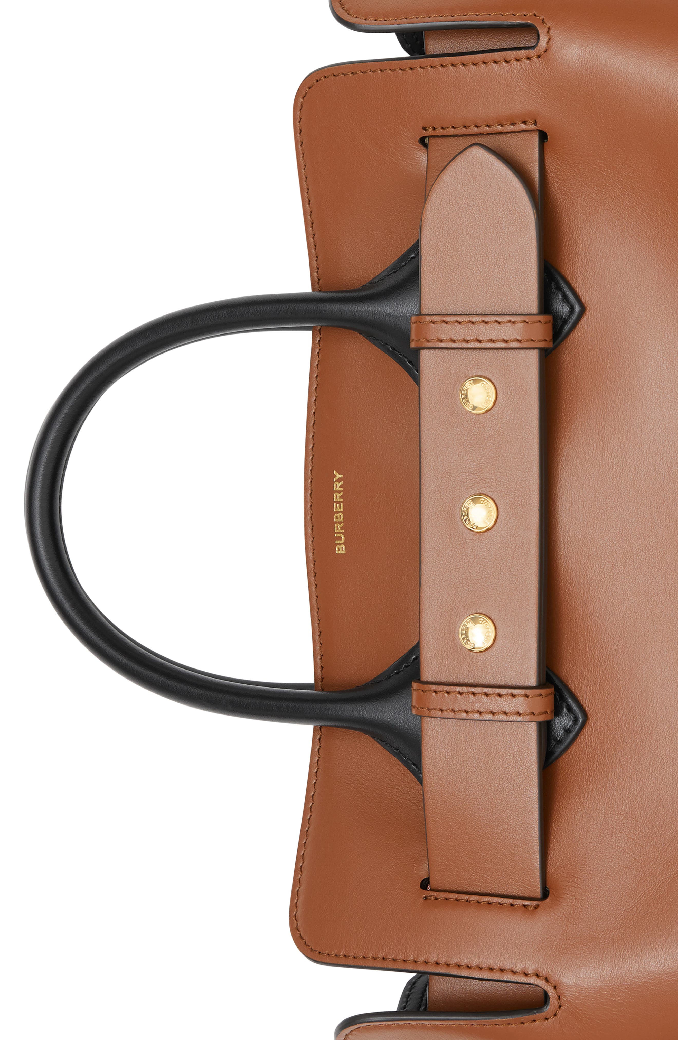 Burberry Small Triple Stud Leather Belt Tote, Alternate, color, 