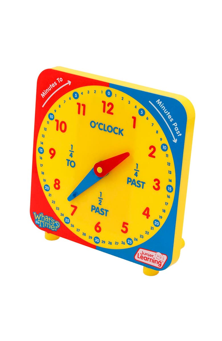 Junior Learning What's the Time Geared Clock Educational Toy, Alternate, color, Multicolored