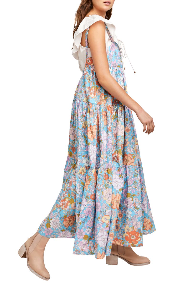 Free People Floral Maxi Sundress, Alternate, color, 