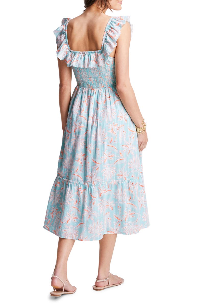 vineyard vines Smocked A-Line Dress, Alternate, color, Cay Floral - Island
