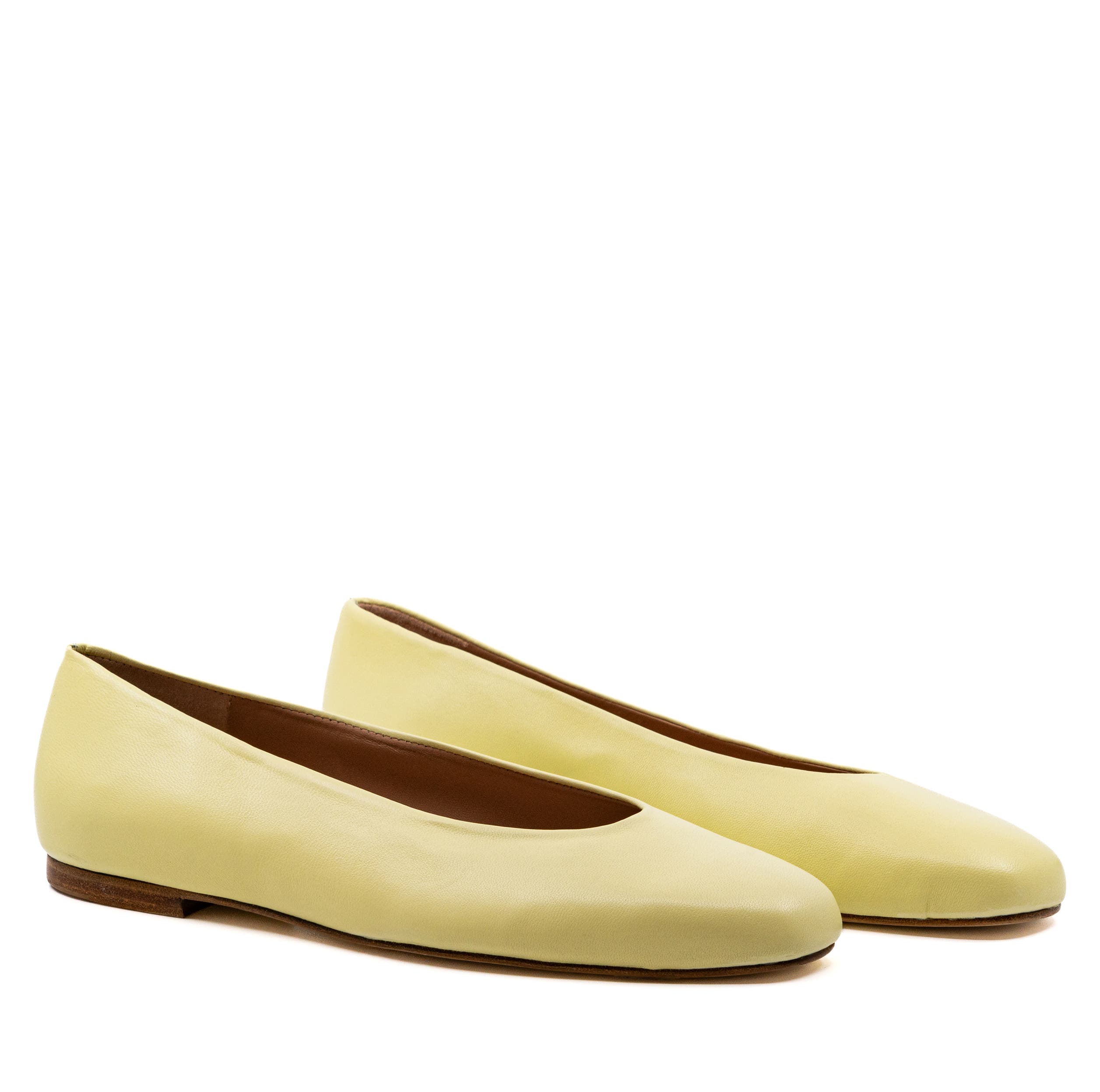 Dalia Leather Ballerina Flat, Alternate, color, Butter