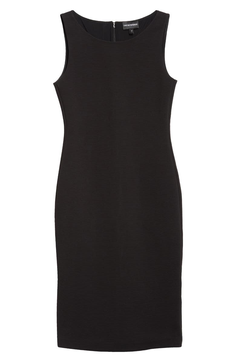Emporio Armani Sleeveless Stretch Cotton Dress, Alternate, color, Black