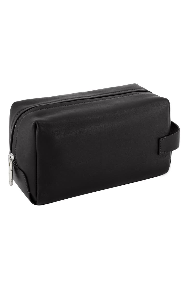 Vince Leather Dopp Kit, Alternate, color, Black
