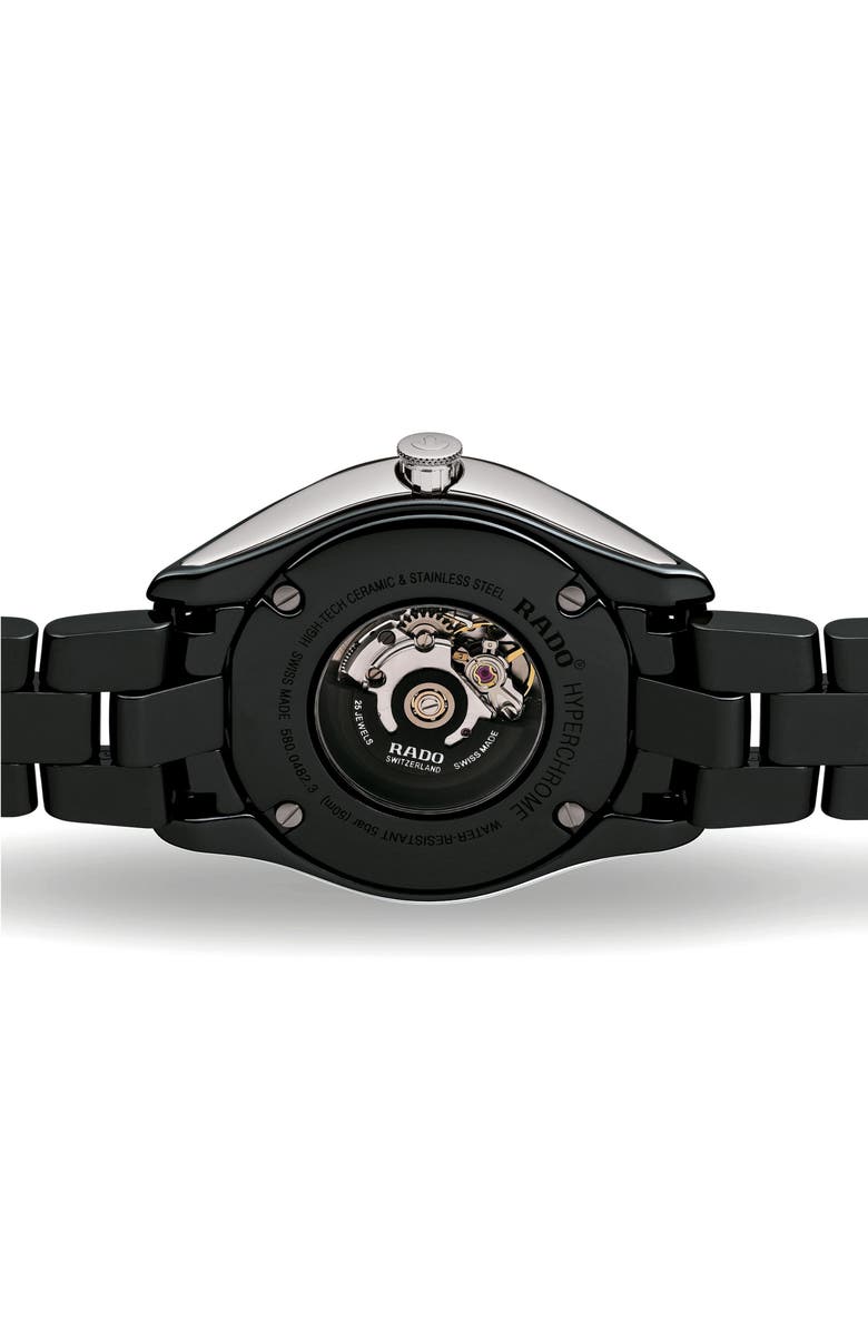 RADO Hyperchome Automatic Diamond Bracelet Watch, 36mm, Alternate, color, Black/ Blue