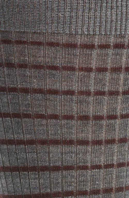 Pantherella Worthington Stripe Merino Wool Blend Dress Socks In Gray