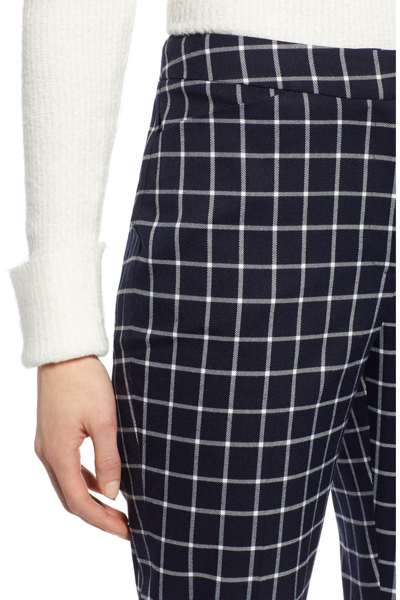 Check Ankle Pants, Alternate, color, NAVY CHECK