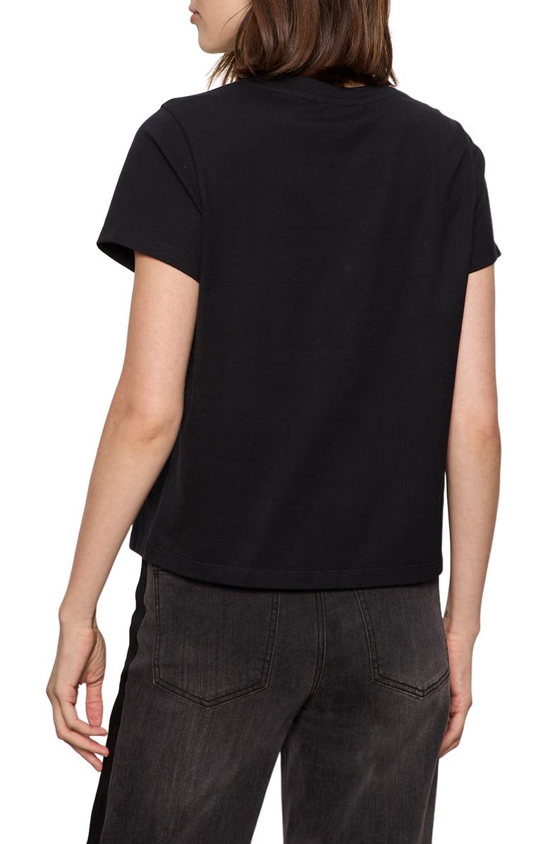 Sanctuary Floral Crystal Embellished Organic Cotton T-Shirt, Alternate, color, Black