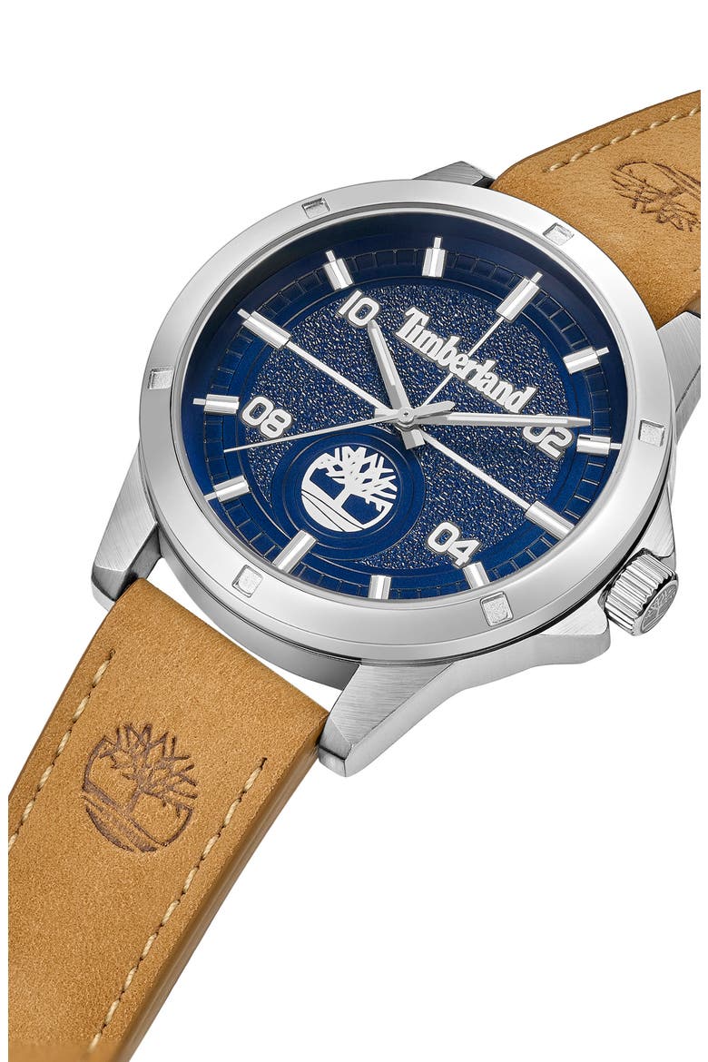 Quartz Analog Watch, Alternate, color, TAN/ BLUE