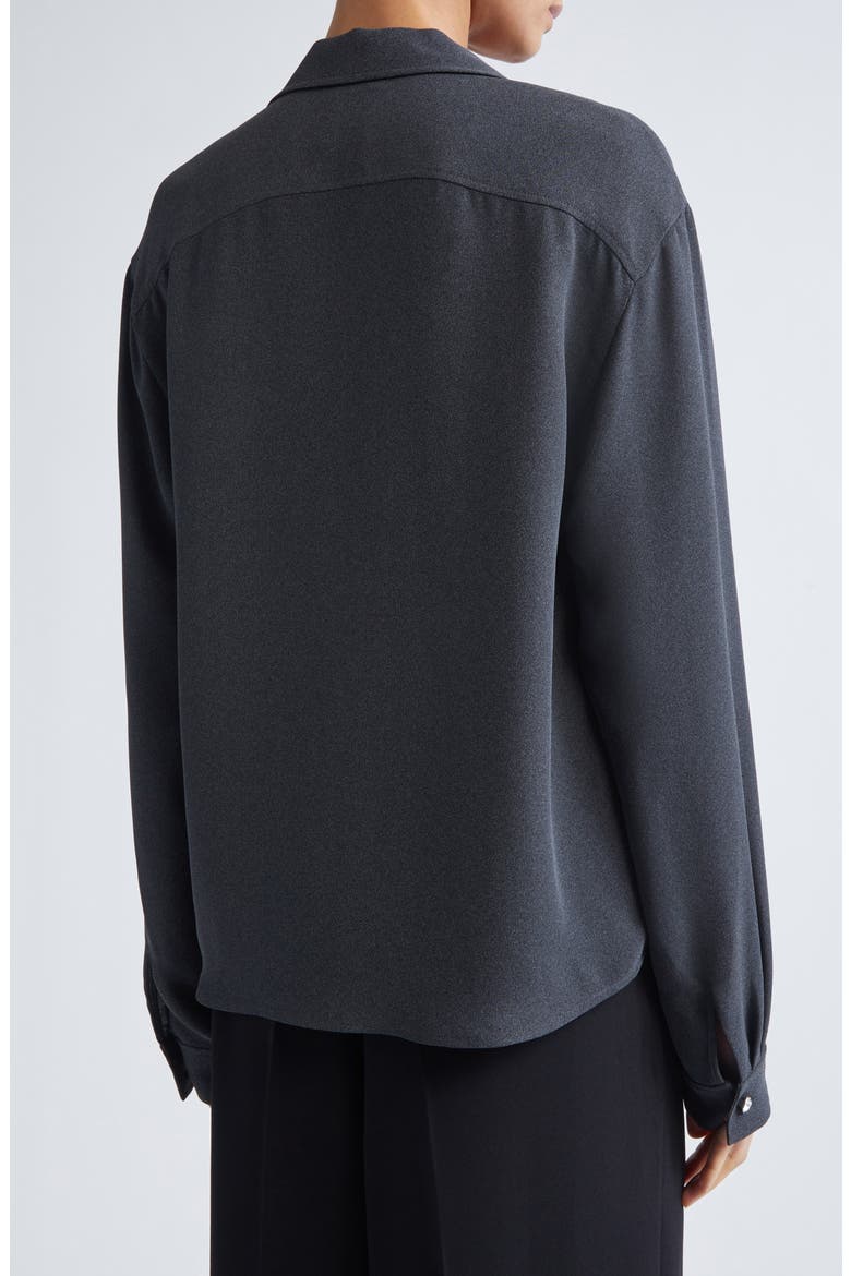 Heathered Crepe Shirt, Alternate, color, DARK GREY MELANGE