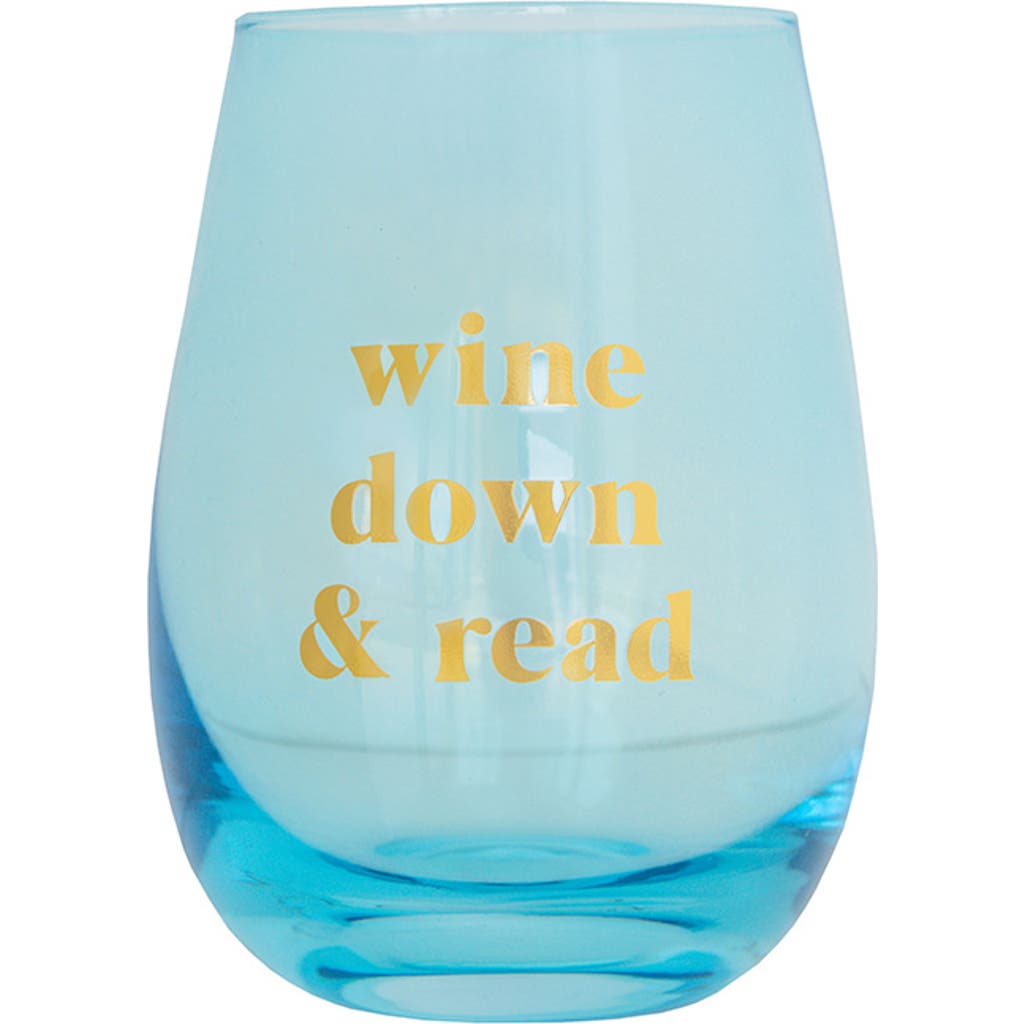 Jollity & Co Book Club Wine Glass In Wine Down & Read
