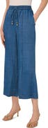 CeCe Pintuck Chambray Wide Leg Crop Pants