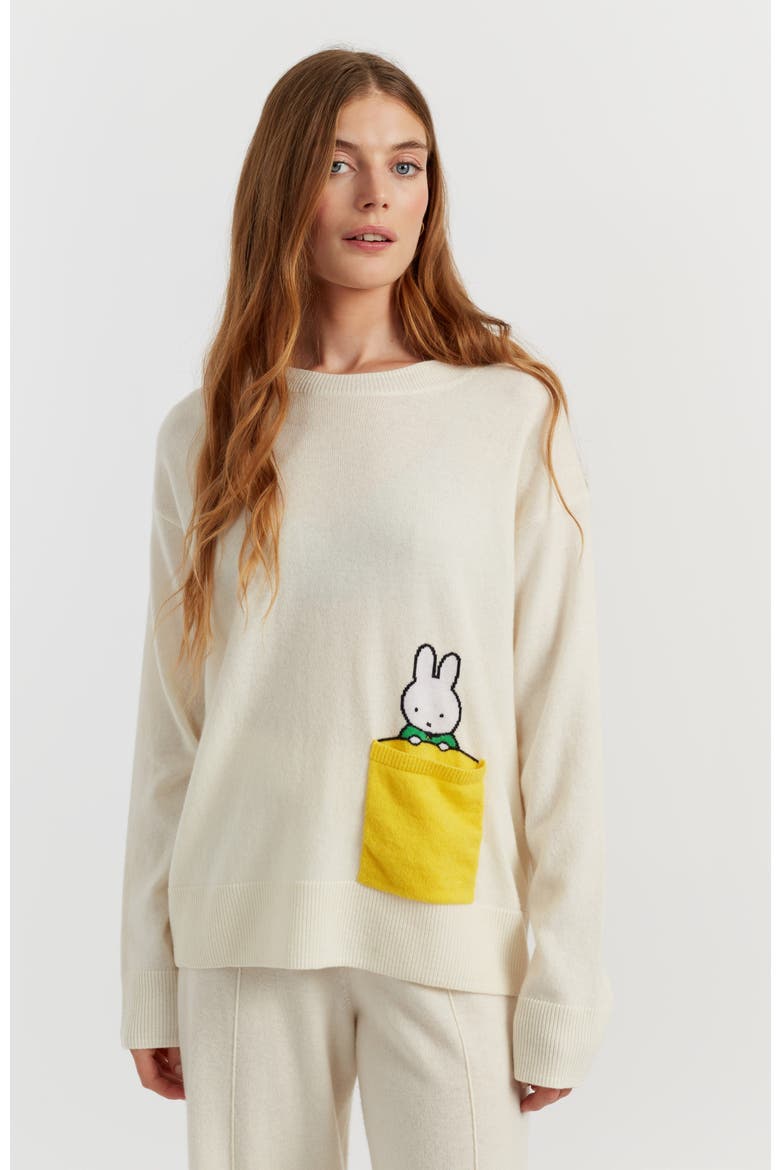 Wool-Cashmere Miffy Peek-Pocket Sweater, Main, color, Cream