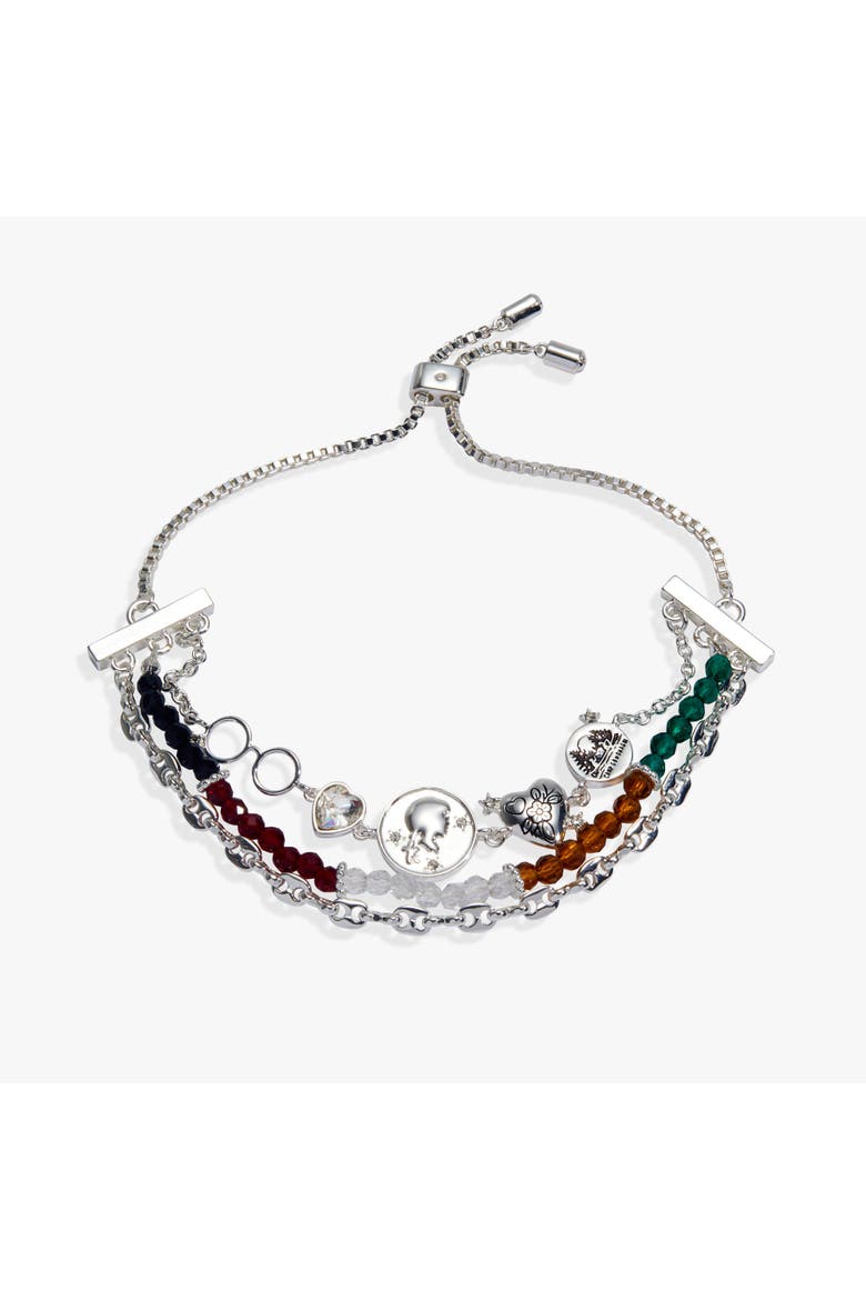 American Girl® Molly 3 Row Bolo Bracelet, Main, color, Silver