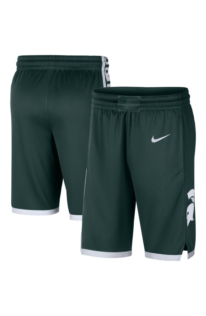 Nike Men's Nike Green Michigan State Spartans Logo Replica Performance Basketball Shorts, Main, color, Green
