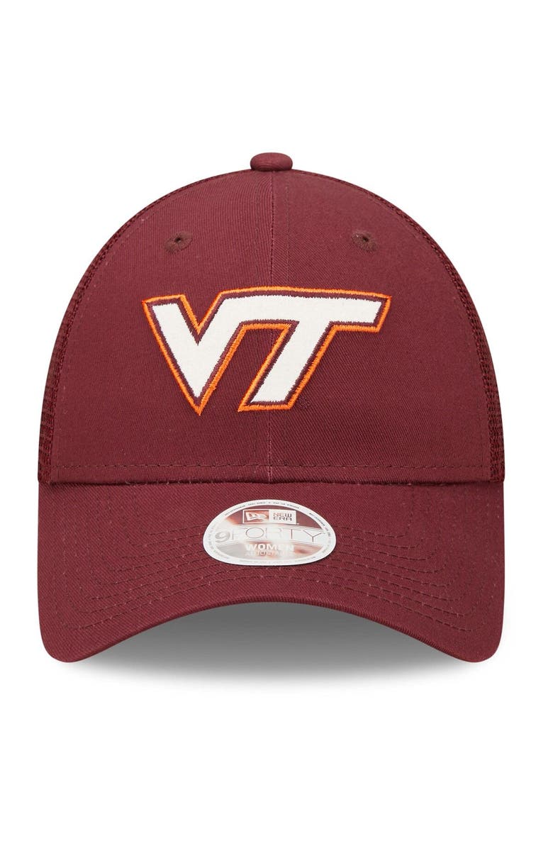 New Era Women's New Era Maroon Virginia Tech Hokies 9FORTY Logo Spark Trucker Snapback Hat, Alternate, color, 