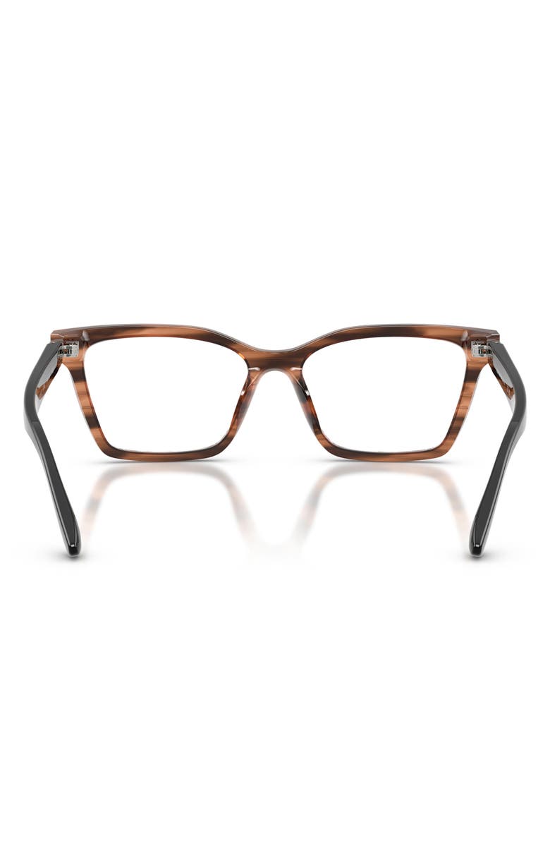 Emporio Armani 52mm Butterfly Optical Glasses, Alternate, color, Striped Brown / Demo Lens