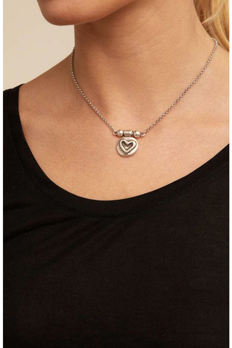 Heart Charm Plated In Sterling Silver, Alternate, color, Silver