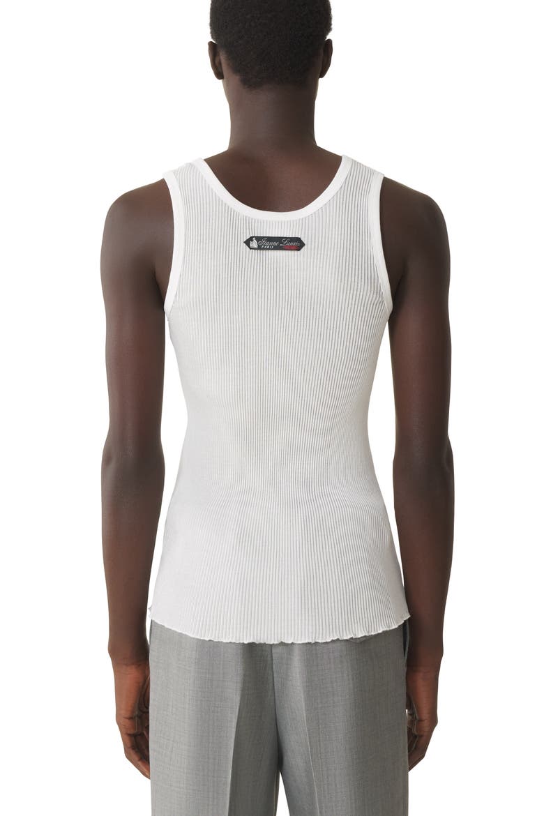 White Pleated Jersey Tank Top, Alternate, color, White