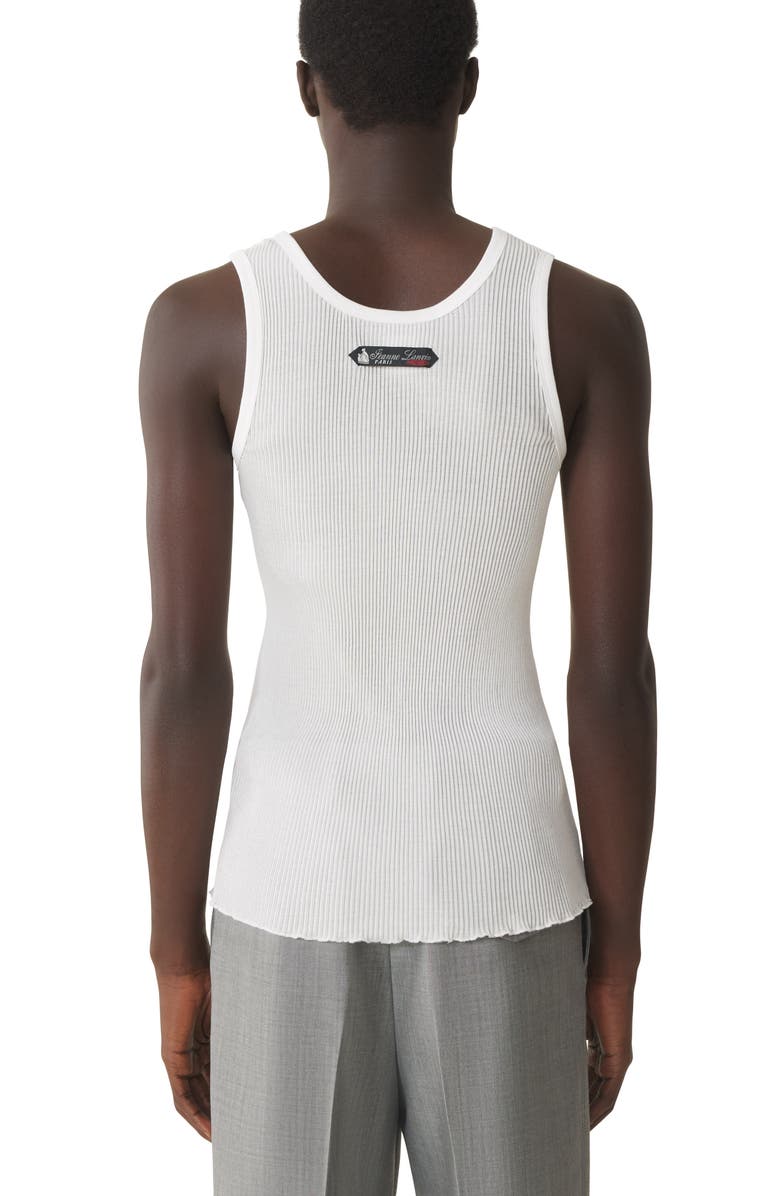 Lanvin White Pleated Jersey Tank Top, Alternate, color, White