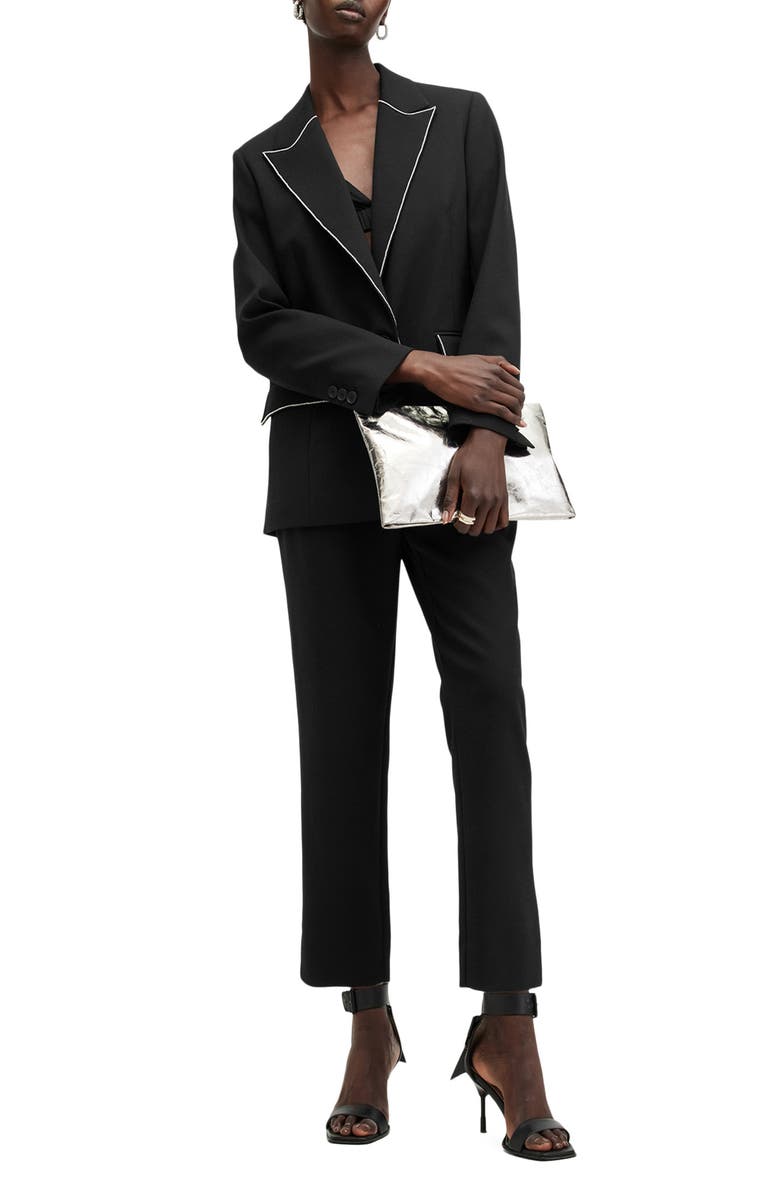 AllSaints Atlas Krys Rhinestone Embellished Blazer, Alternate, color, Black