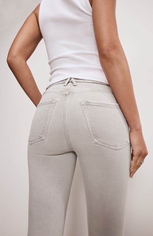 Good American Soft-tech Good Legs Frayed Crop Mini Bootcut Jeans In Amulet003