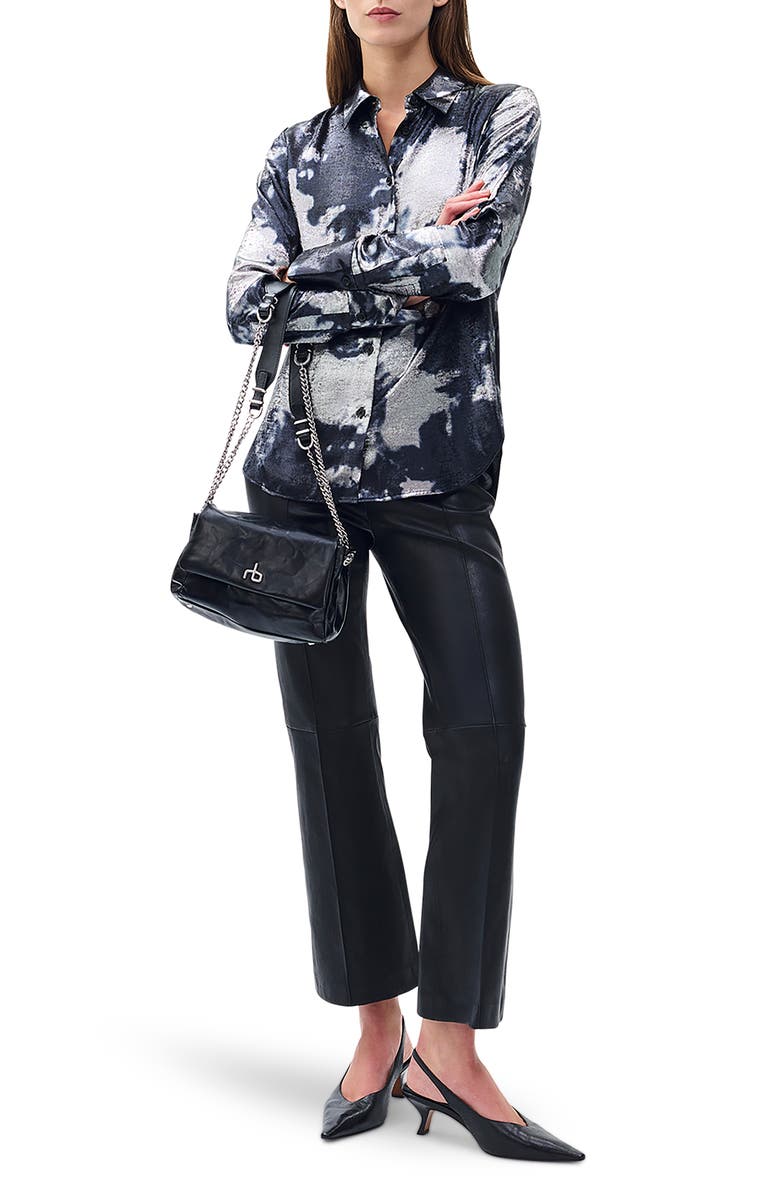 rag & bone Yvette Slim Fit Button-Up Shirt, Alternate, color, Silver Multi