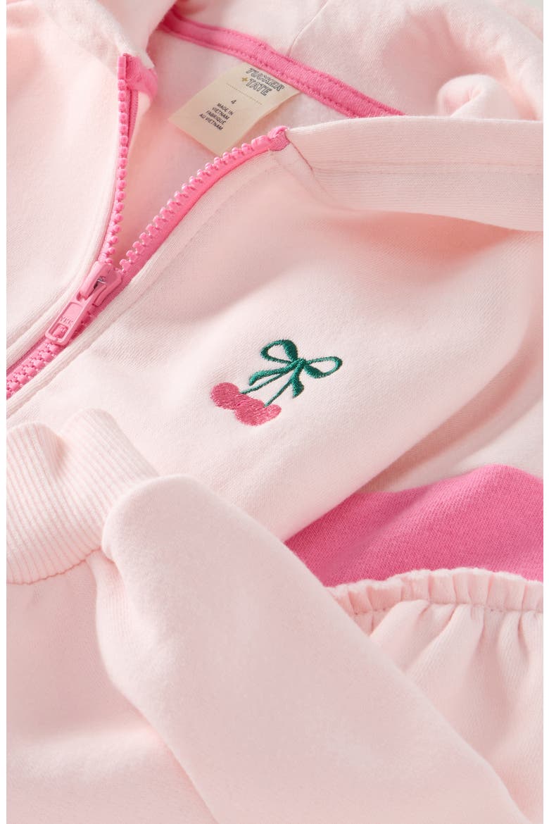 Kids' Bubble Sleeve Cotton Blend Hoodie, Alternate, color, PINK BALM RIBBON CHERRY