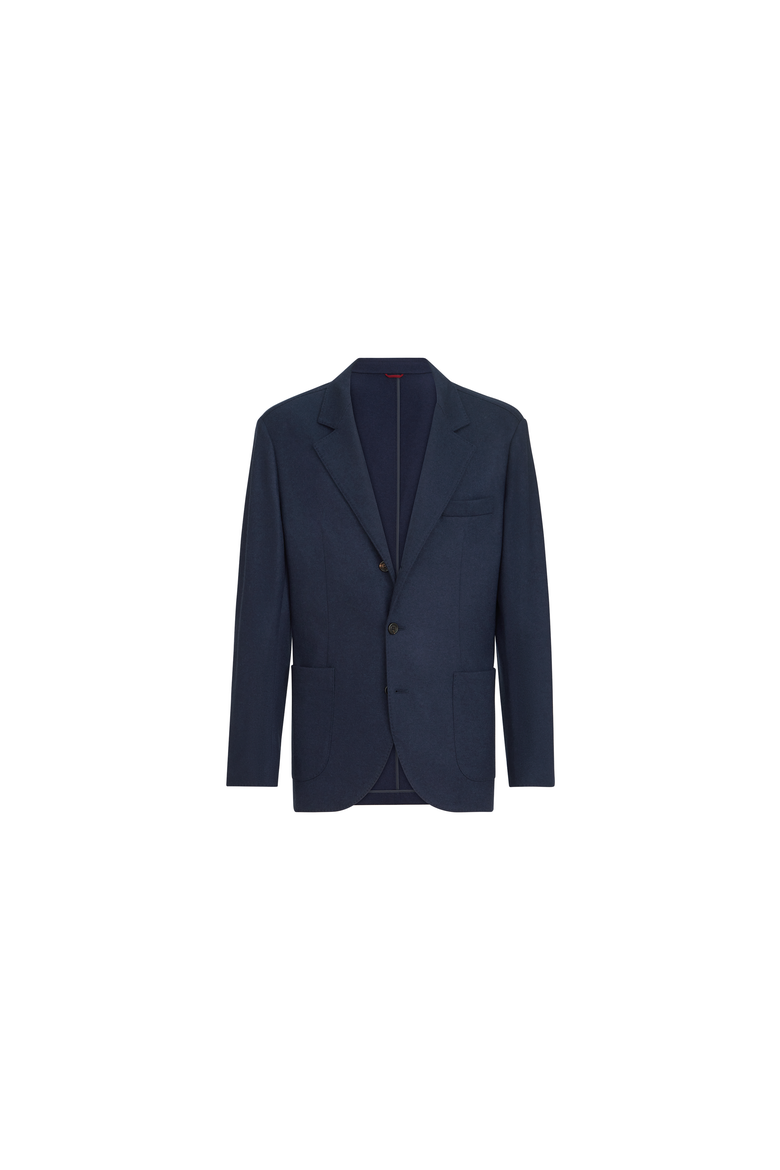 Cashmere jersey blazer with patch pockets, Alternate, color, Cobalt