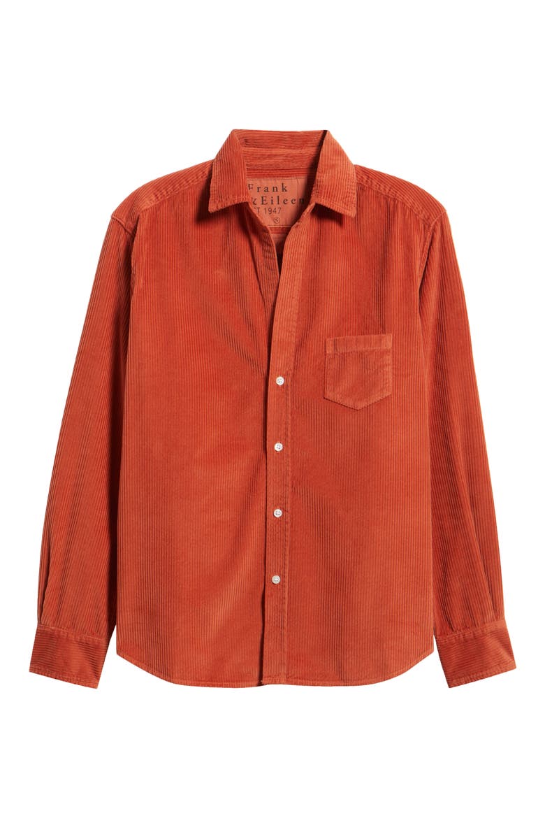 Eileen Relaxed Cotton Corduroy Button-Up Shirt, Alternate, color, VINTAGE APRICOT