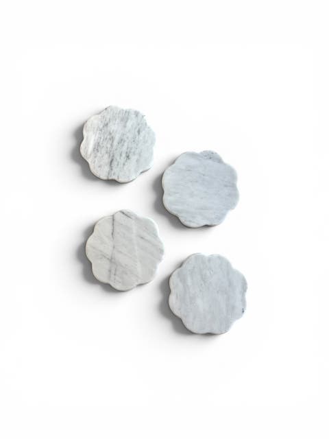 Scalloped Marble Coaster, Set of 4