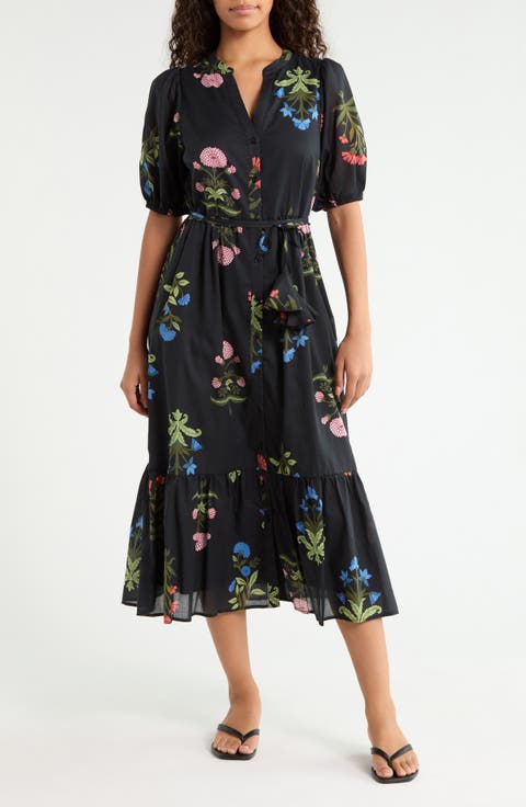 Beth Cotton Button-Up Midi Dress