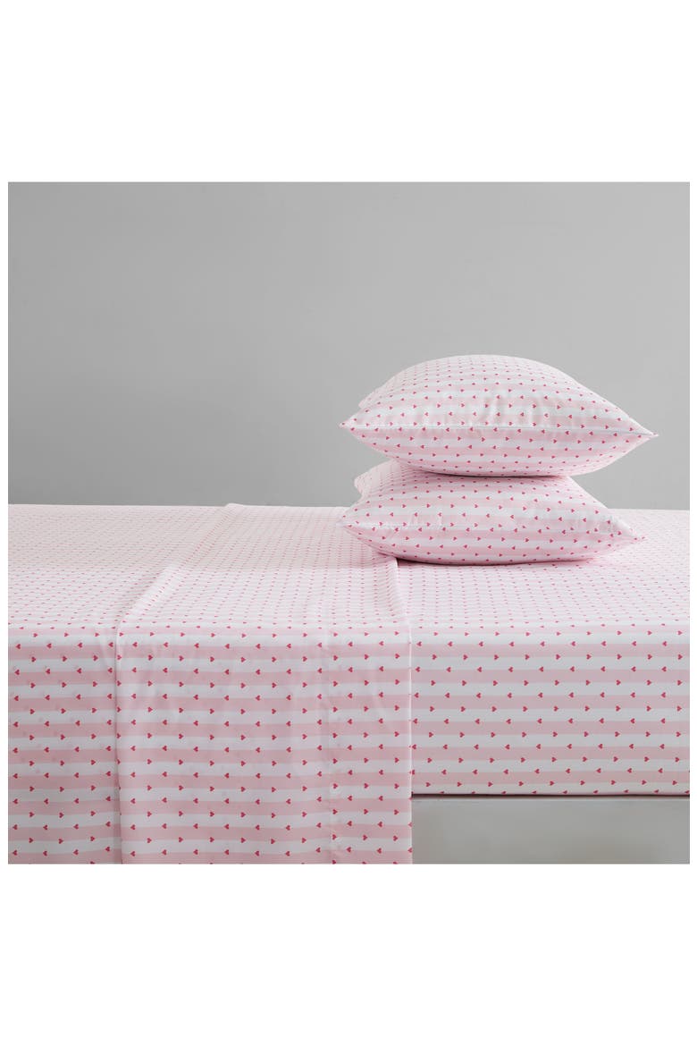 Wonderland Stripe Sheet Set, Alternate, color, BRIGHT PINK