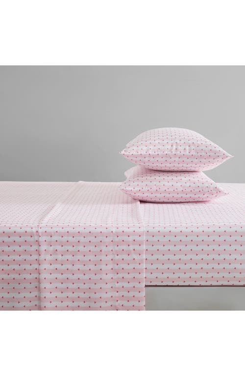 Betsey Johnson Wonderland Stripe Sheet Set In Bright Pink