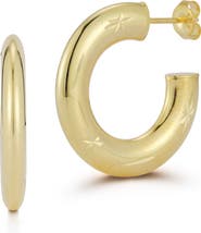 CHLOE AND MADISON Star Flat Hoop Earrings