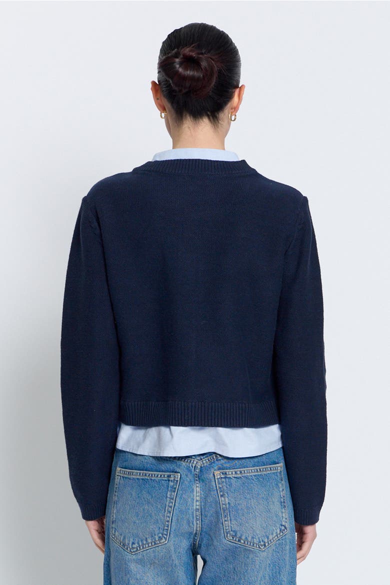 Coen Towfer Cardi, Alternate, color, NAVY