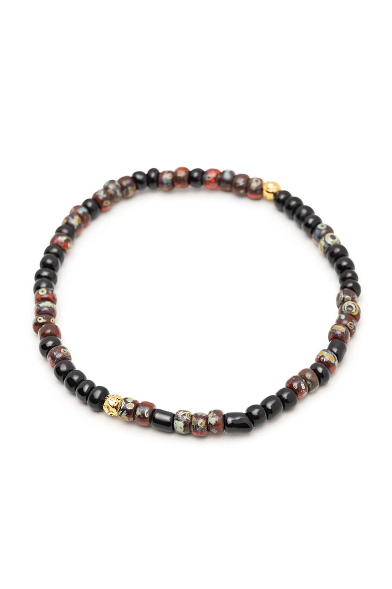 Miyuki Beaded Wristband, Alternate, color, Black and Grey Japanese