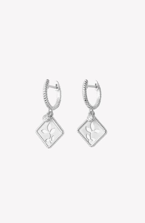 Olive Leaf Hoop Earrings