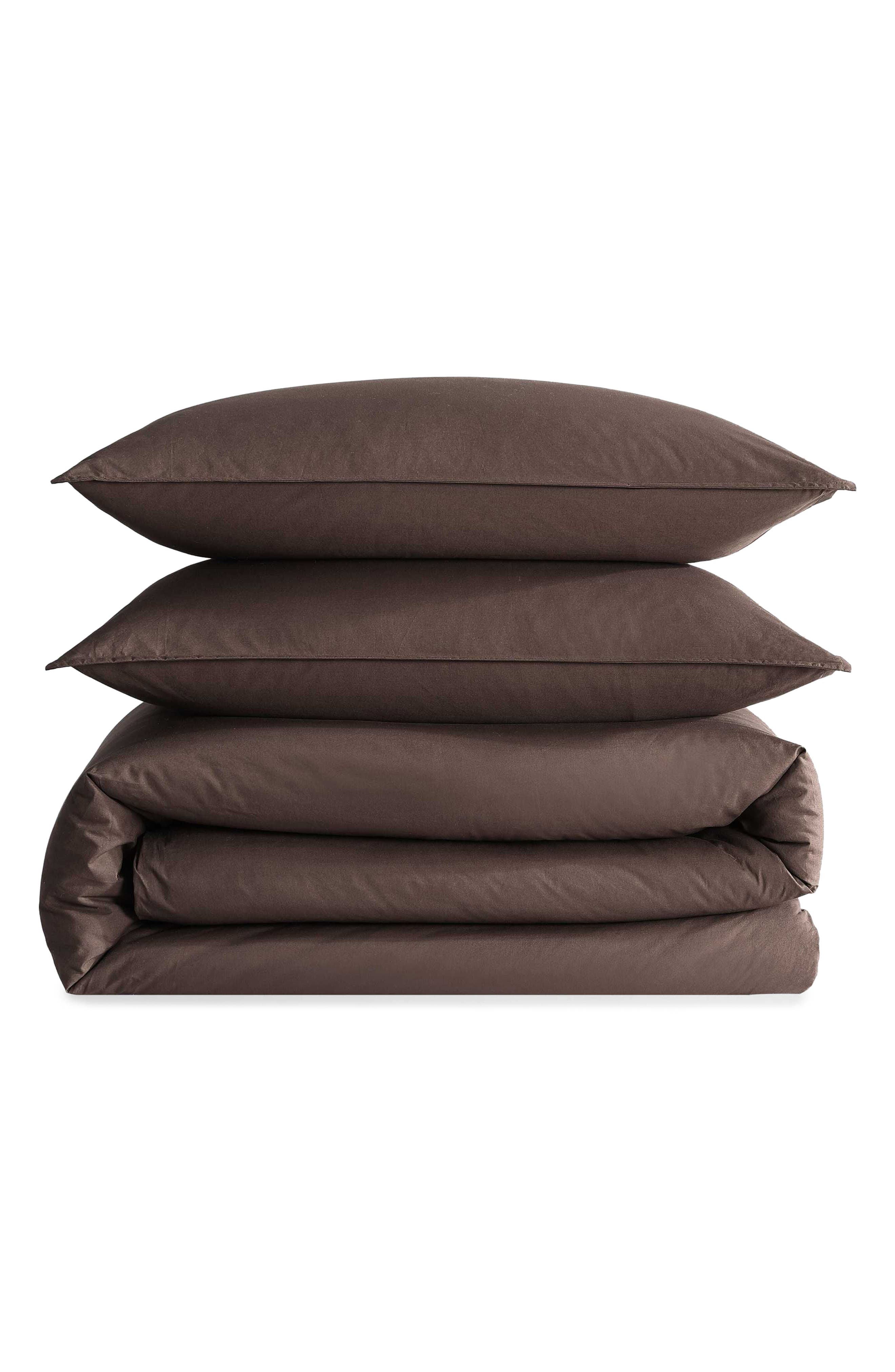 Calvin Klein Washed Percale Duvet Cover & Sham Set - Earth
