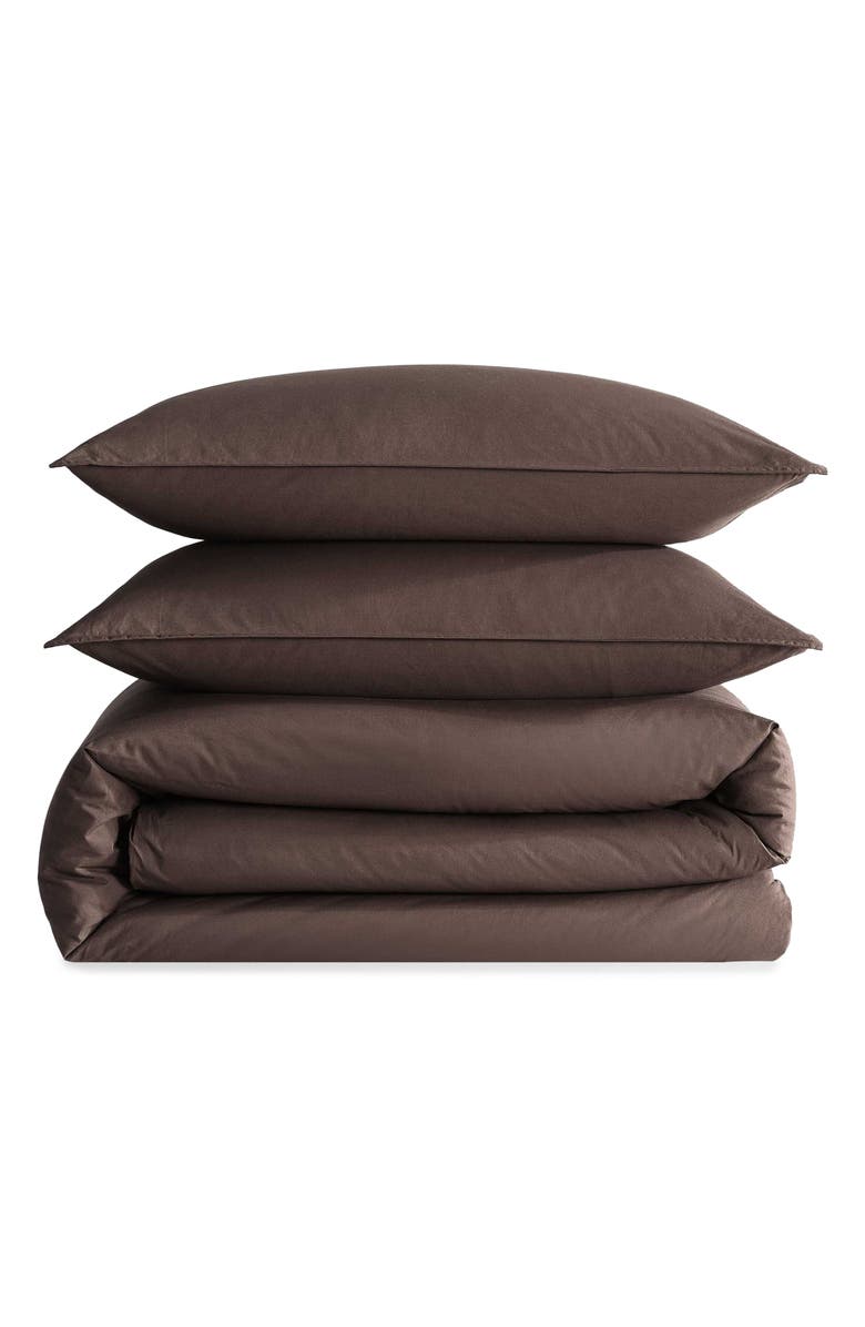 Calvin Klein Washed Percale Duvet Cover & Sham Set, Main, color, Earth