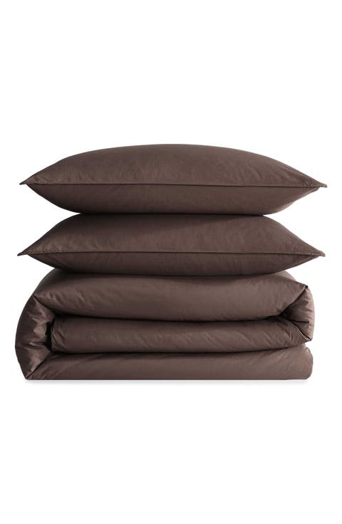 Washed Percale Duvet Cover & Sham Set