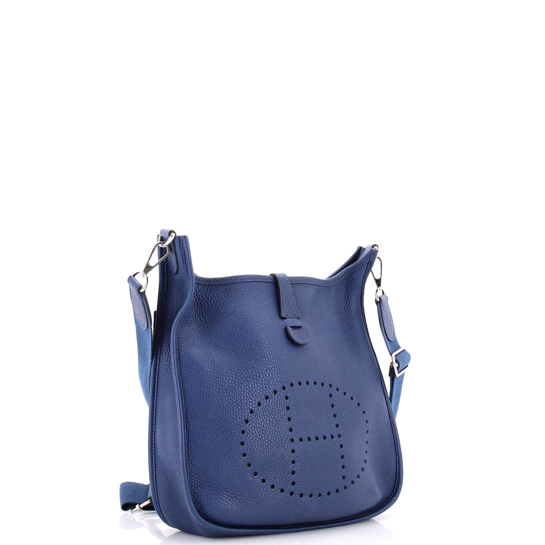 Pre-Owned Hermes Evelyne Bag Gen III Clemence PM, Alternate, color, Deep Blue