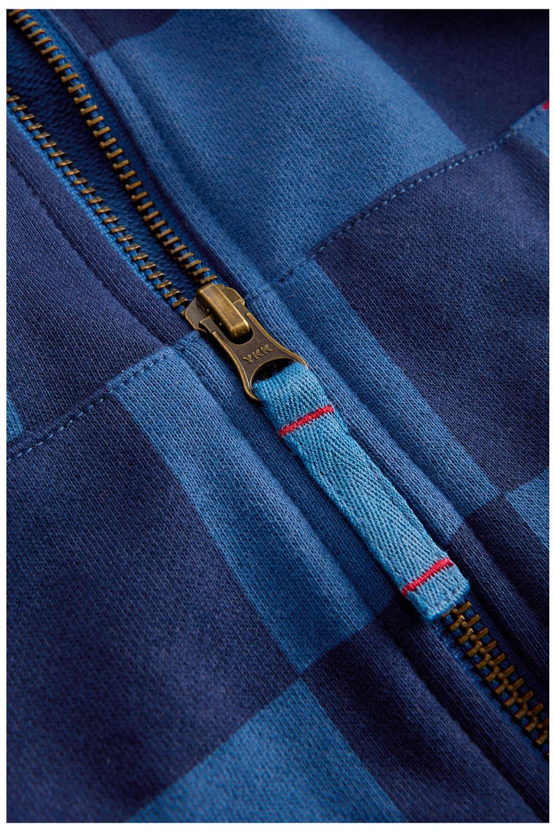 Kids' Check Full Zip Hoodie, Alternate, color, COLLEGE NAVY / TRUE DENIM