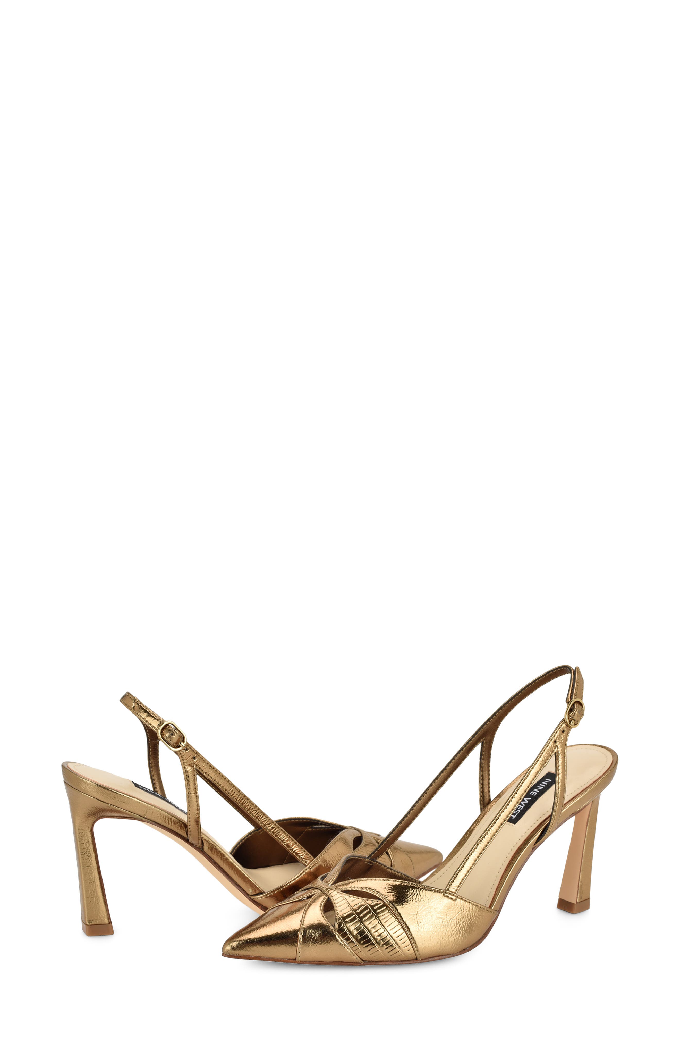Darella Pointed Toe Slingback Pump, Alternate, color, BRONZE