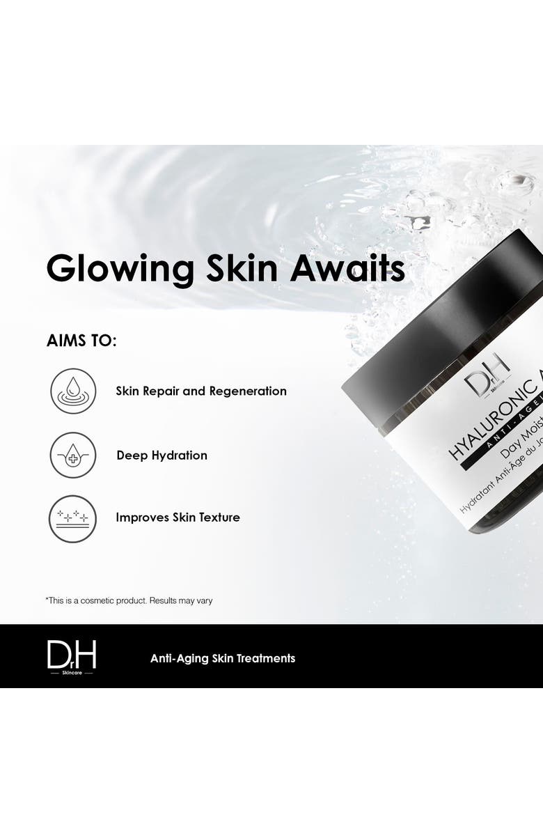 Dr H Hyaluronic Acid Anti-Ageing Day Moisturiser 60ml, Alternate, color, White