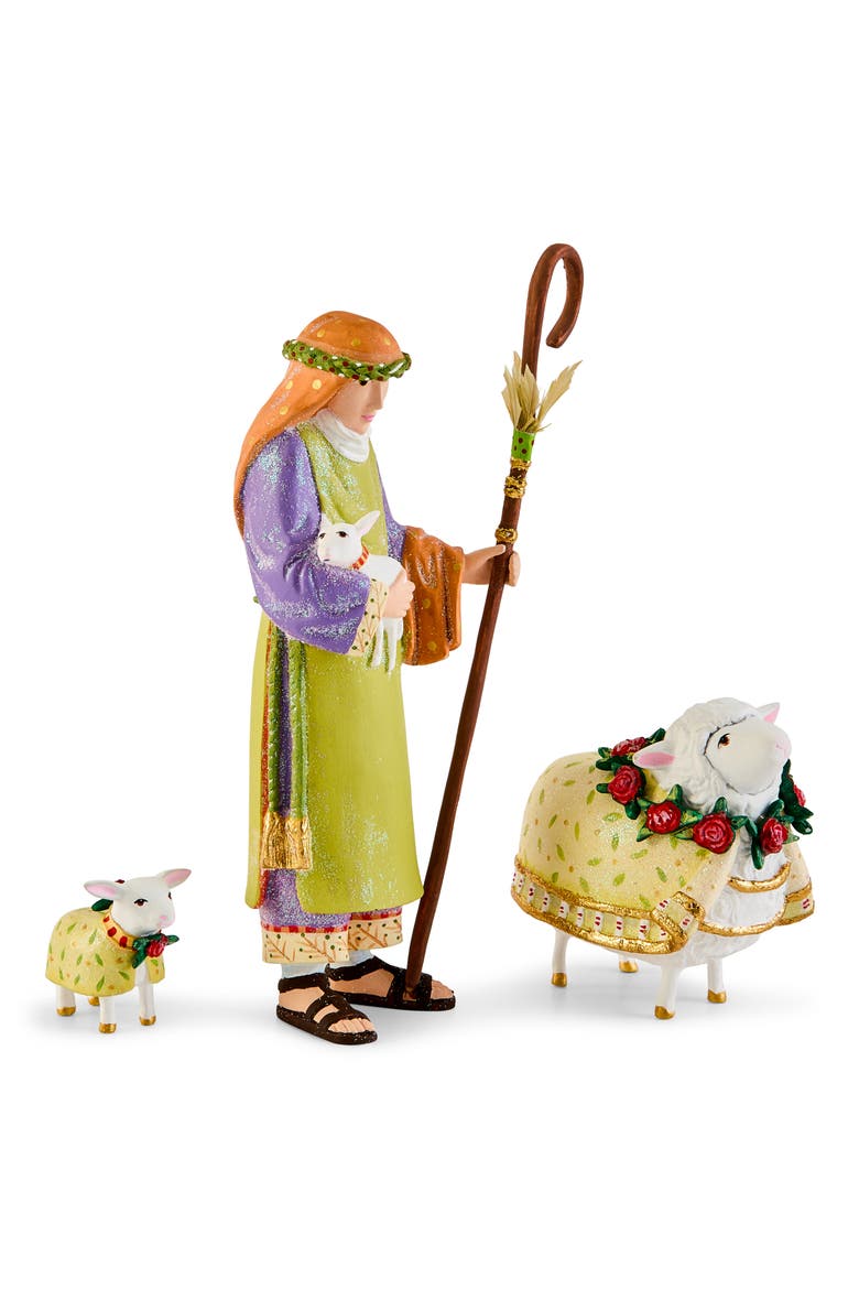 Patience Brewster Nativity Shepherd 3-Piece Set, Alternate, color, GREEN