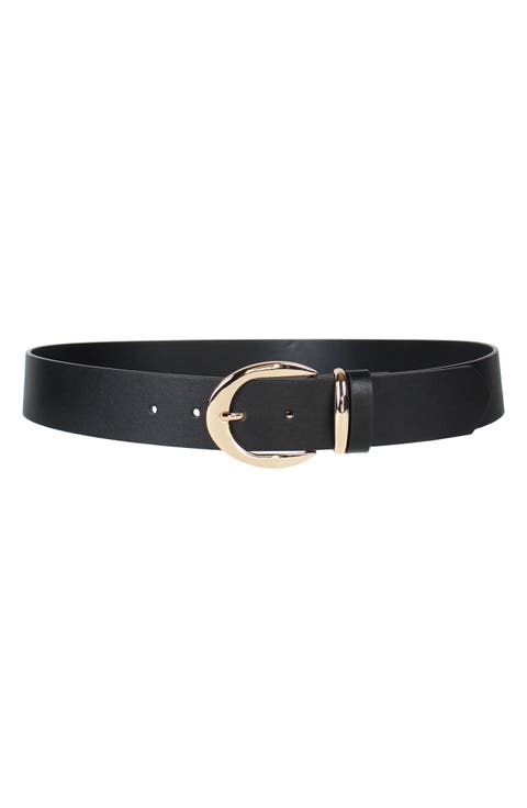Harness Buckle Faux Leather Belt