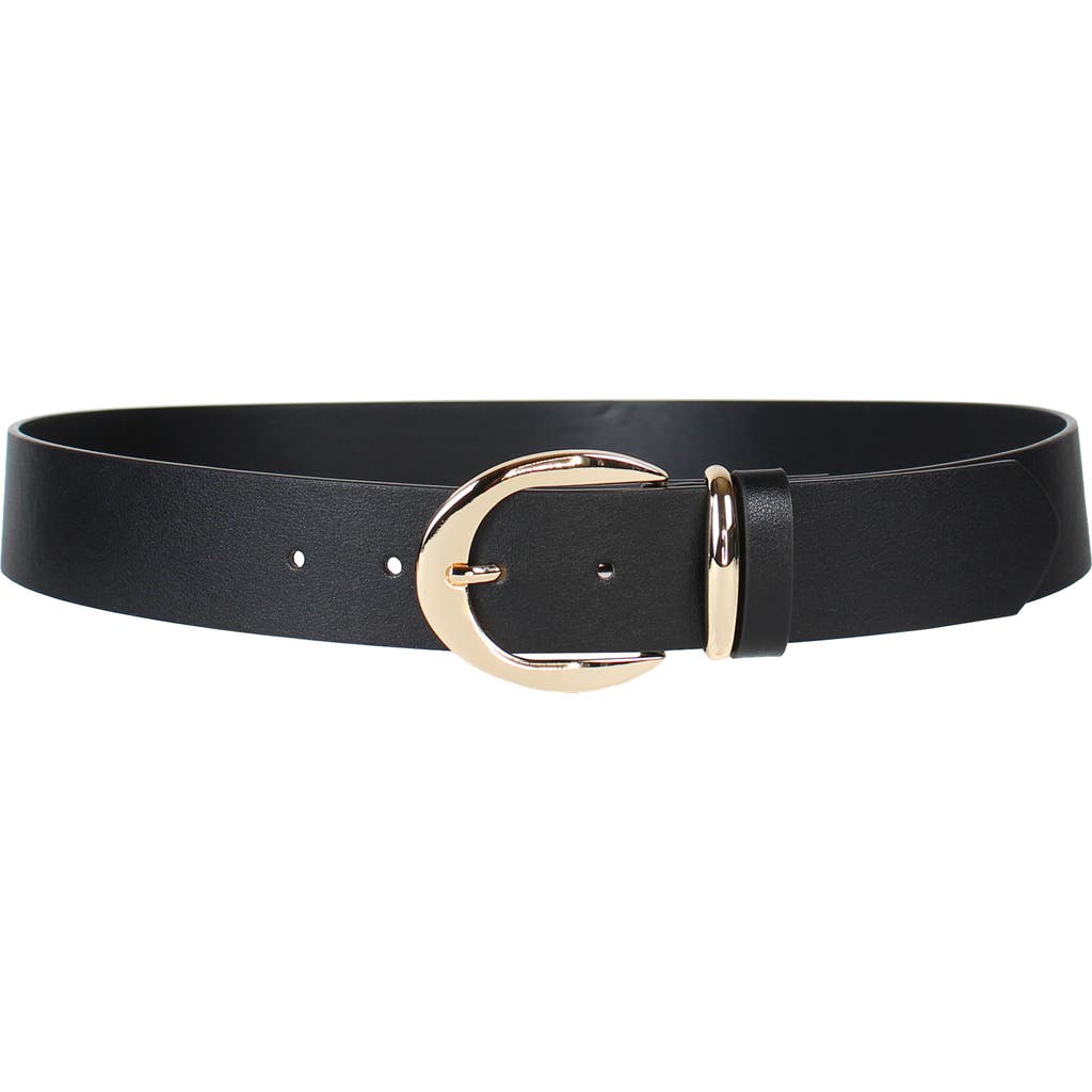 Linea Pelle Harness Buckle Faux Leather Belt In Blue